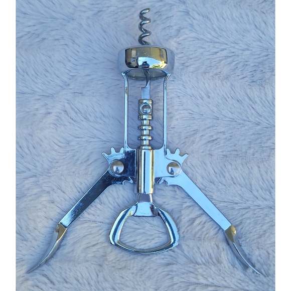 Wing Corkscrew Silver Wine Opener and Bottle Opener - Picture 6 of 16